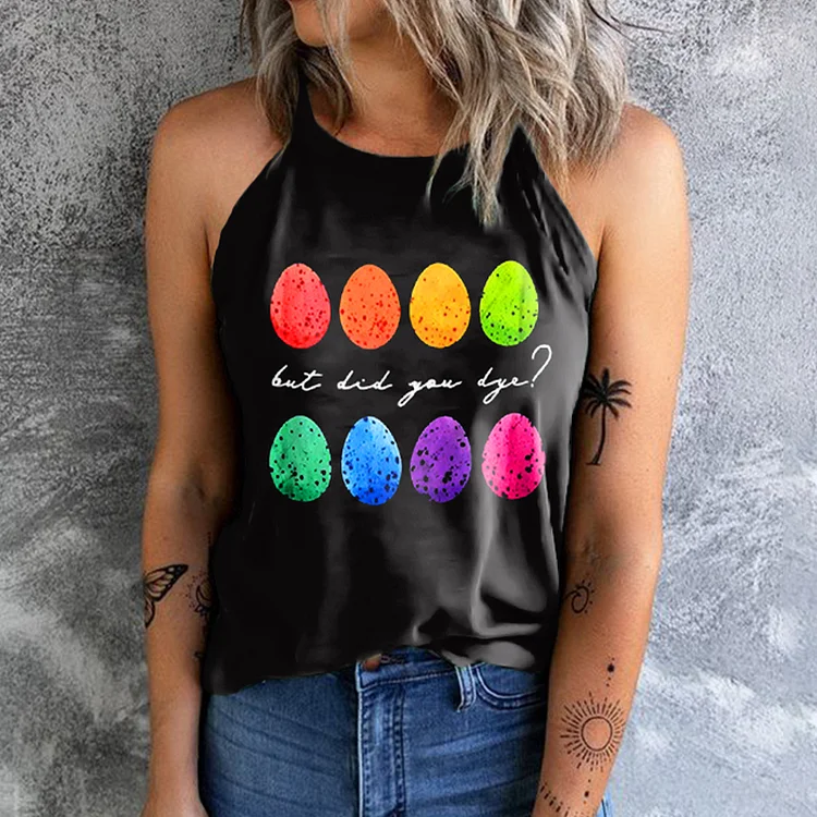 Easter Egg Print Tank Top