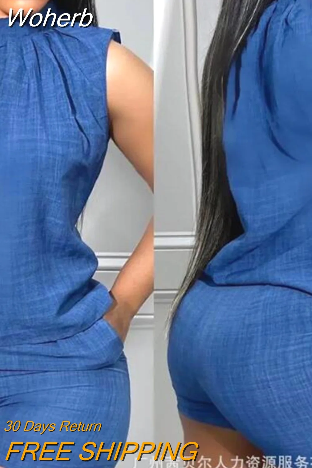 Woherb Women 2pcs Clothes Suit Sleeveless Abstract Print Casual Tank Top & Shorts Set Camis Tanks Tops Shorts Pants