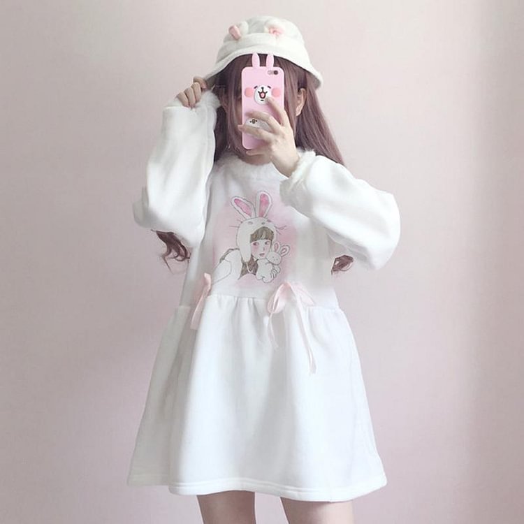 Plush Bunny Girl Jumper Dress SP1711089