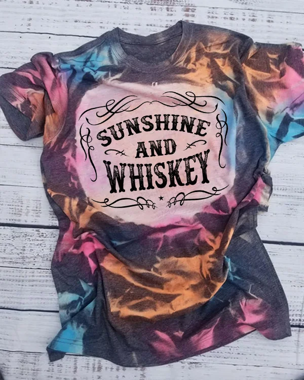 Sunshine And Whiskey Tie Dye T-Shirt