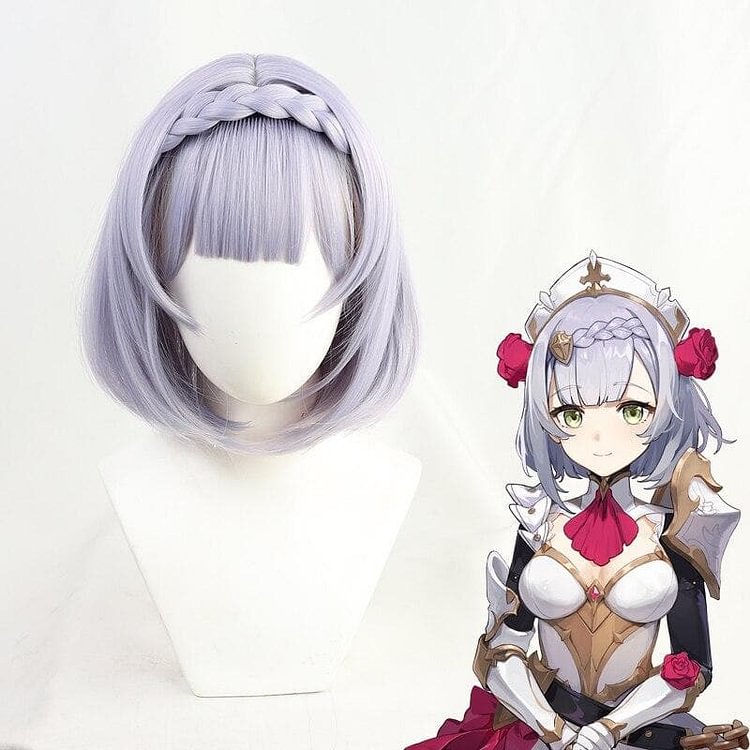 GI Noelle Purple Short Braid Cosplay Wig SP15262