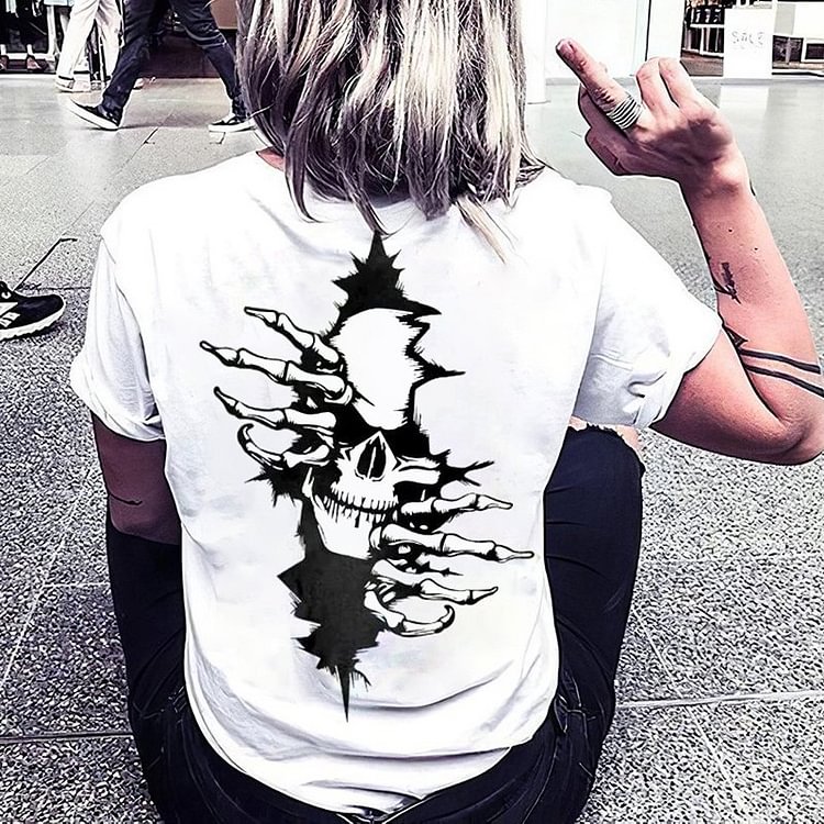 Mens Versatile Round Neck Printed Short Sleeve T-Shirt