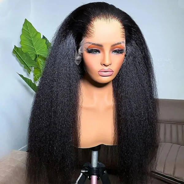 M-Shaped Hairline Kinky Straight 13x4 Frontal Wig Lagos Hairline Wigs