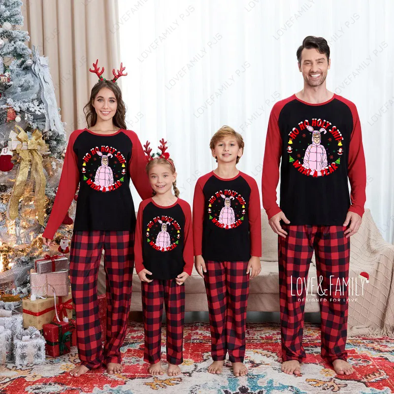 Christmas Story Family Pajamas Red Black Plaid Matching PJs Sets