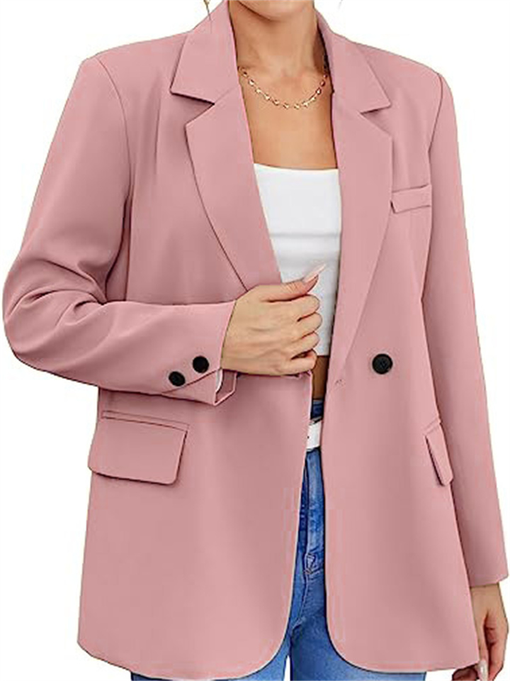 Autumn and Winter Solid Color Small Suit OL Commuting Lapel Slim Cardigan Single Row Two-button Temperament Suit | 168DEAL