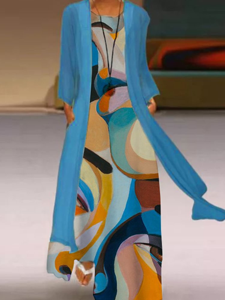 New Round Neck Two Piece Long Dress Dress P160495934