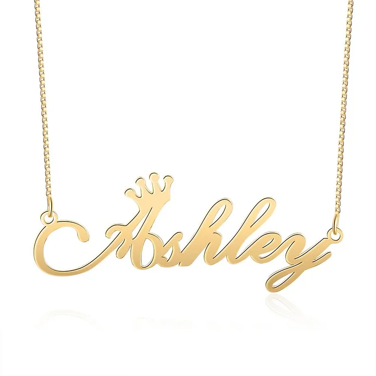 Custom Name Necklace Personalized Crown Name Necklace