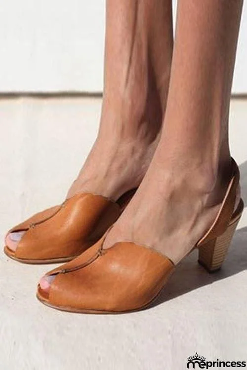Plain Peep Toe Casual Date Sandals