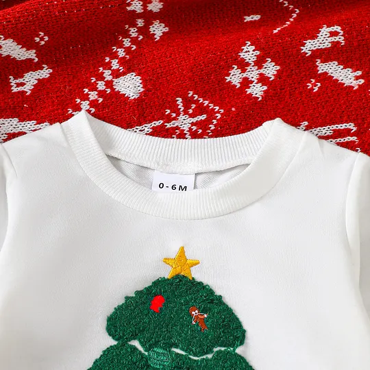 【3M-3Y】Unisex Christmas Long Sleeve Sweatshirt & Pants Casual Set