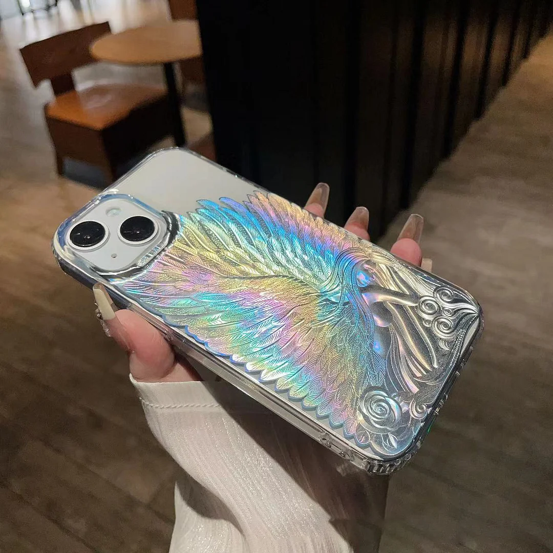 Laser Angel Wings Phone Case For IPhone 15/15 Pro/15 Pro Max
