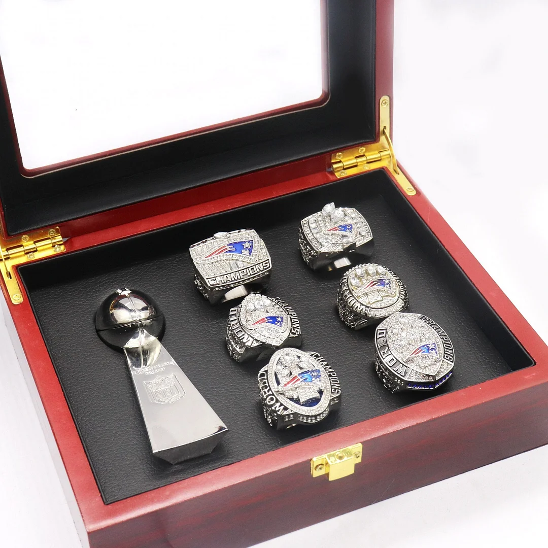 【New England Patriots】All 6-time  Championship Rings Set with Box trophy NFL