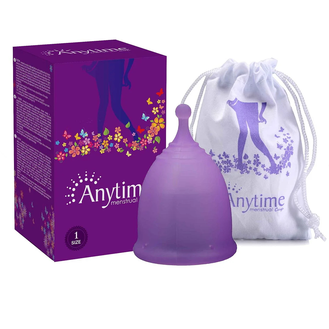 Anytime Medical Grade Silicone Menstrual Cup Plus Large 35ml Menstrual Product - Rose Toy