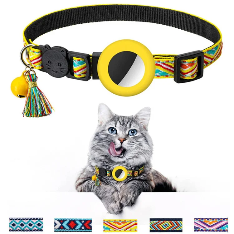 Pet Colored Tassel Collar with Bell For Airtag Tracker