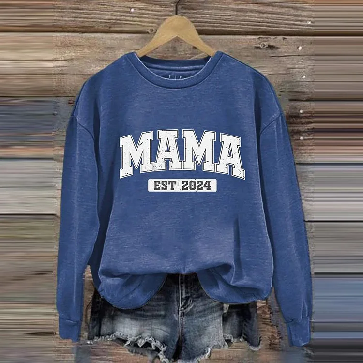 Comstylish Mother's Day Momo Printed Long Sleeve Sweatshirt