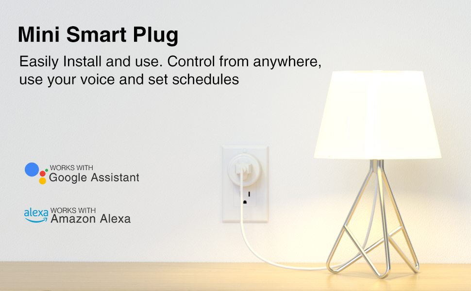 Mini Smart Plug, Smart Home Wi-Fi Plug Work with Alexa and Google Home