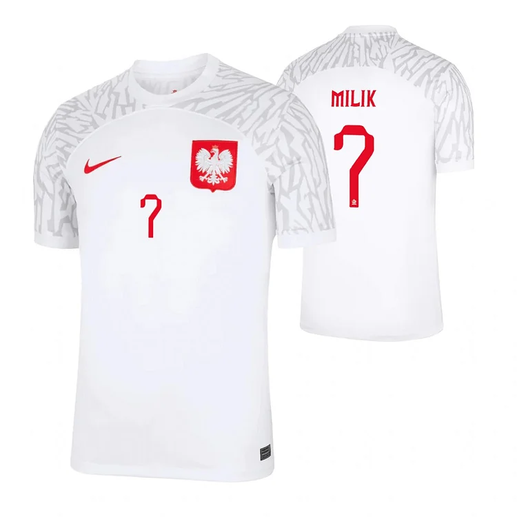 Poland Arkadiusz Milik 7 Home Shirt Kit World Cup 2022