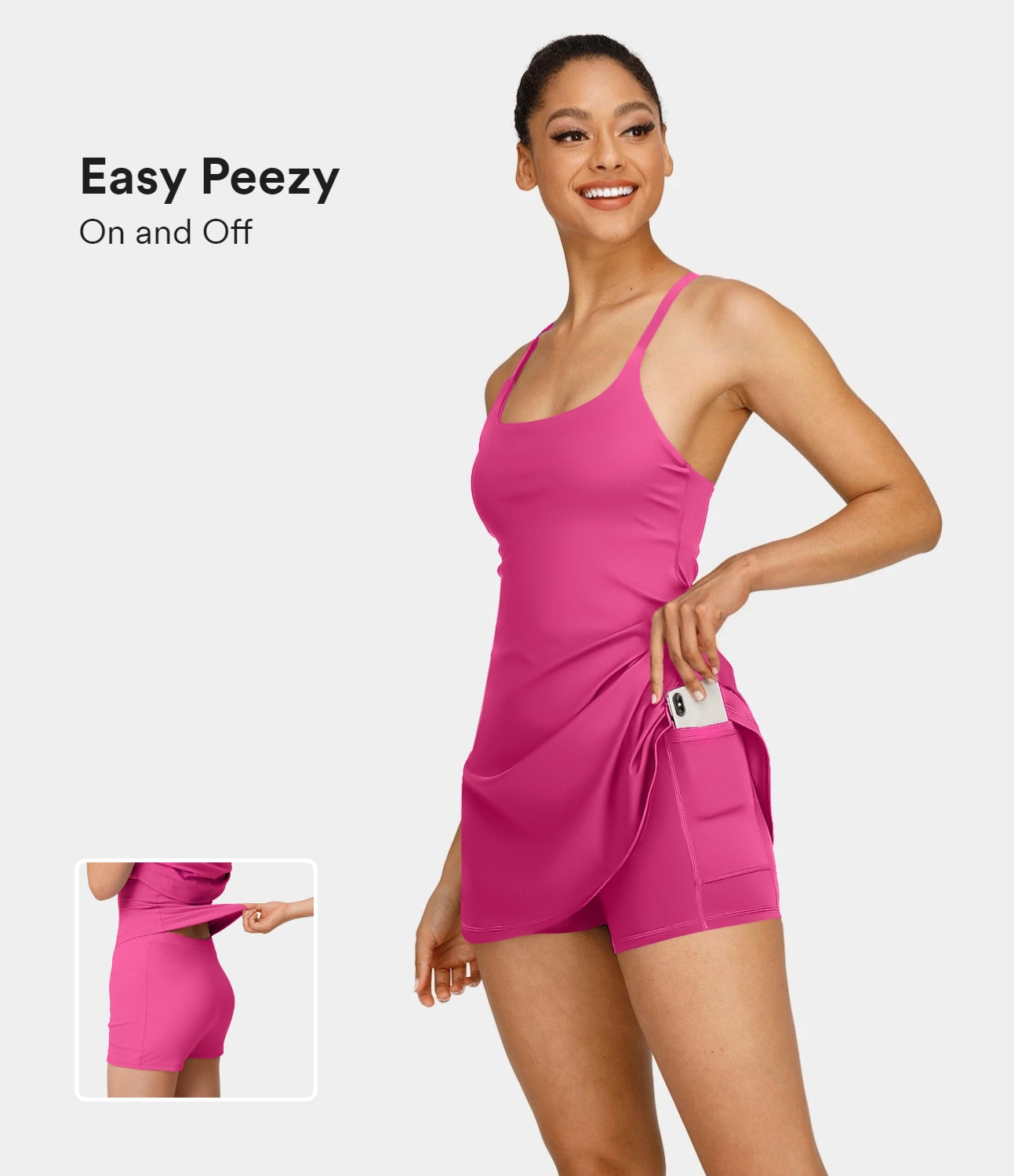 Everyday Cloudful™ Fabric Backless 2-in-1 Flare Workout Dress-Wannabe-Easy  Peezy