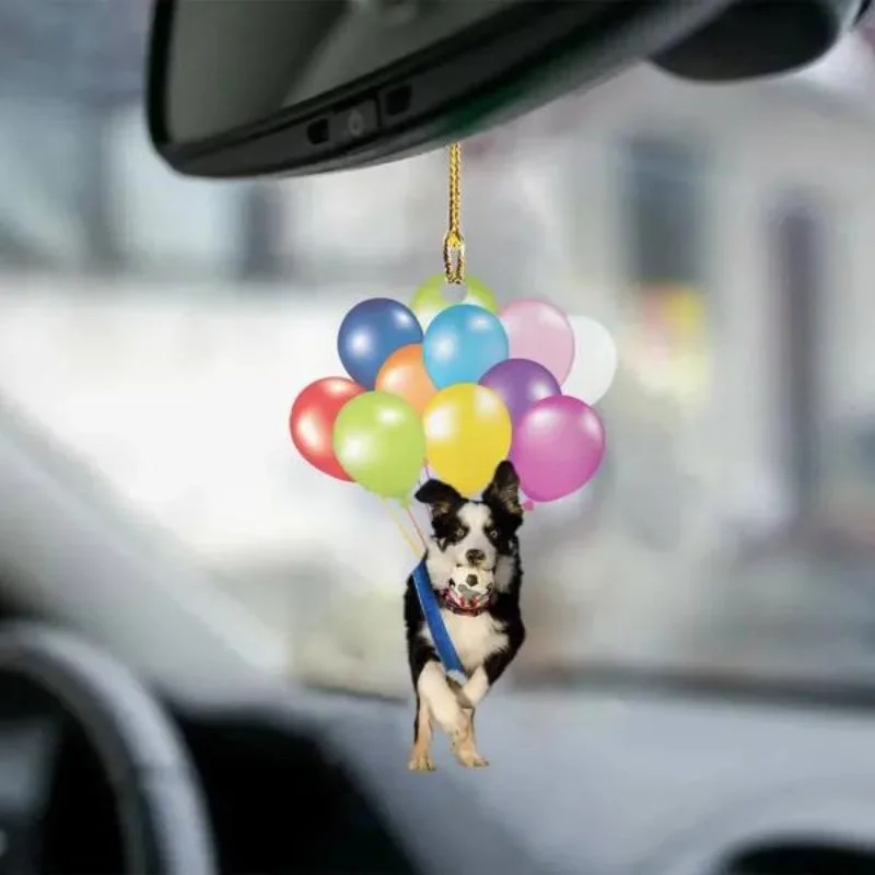 VigorDaily Border Collie Fly With Bubbles Car Hanging Ornament BC043