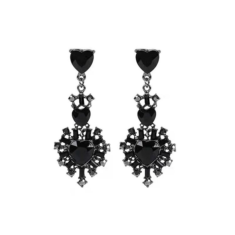 Dark Baroque Peach Heart Earrings