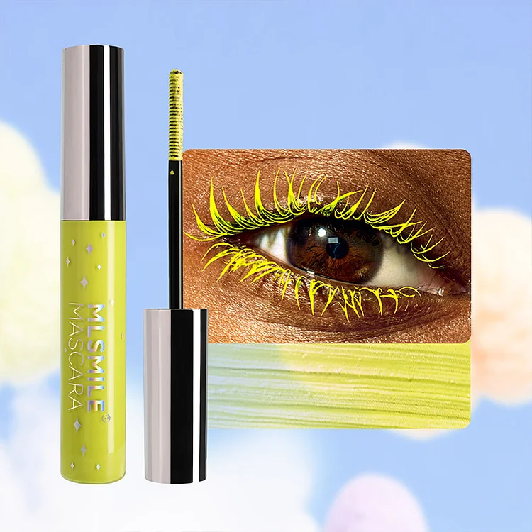 Fluorescent yellow spiral brush mascara