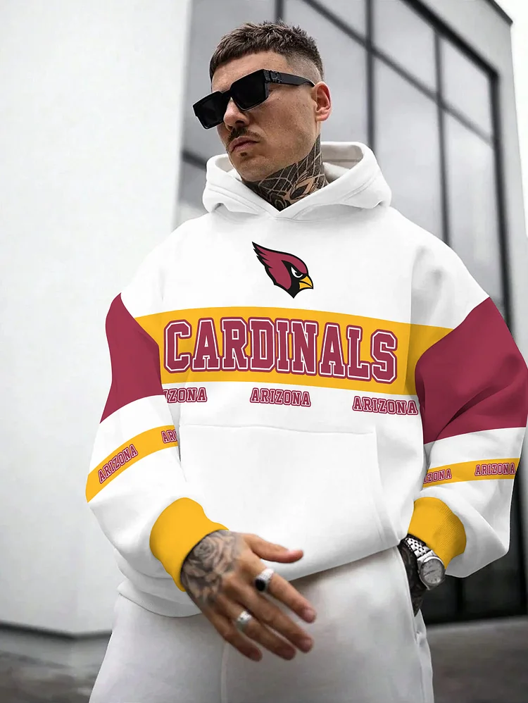 Arizona Cardinals Printed Hooded Pocket Pullover Hoodie