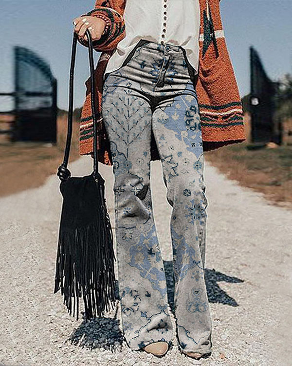 Women's Vintage Check Print Pants