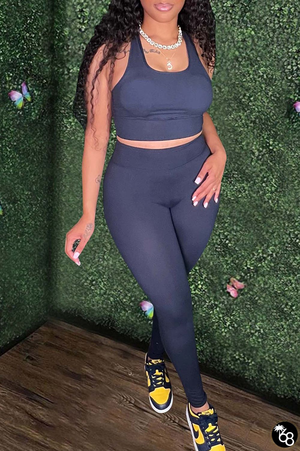 Casual Solid Patchwork U Neck Sleeveless Two Pieces | 168DEAL