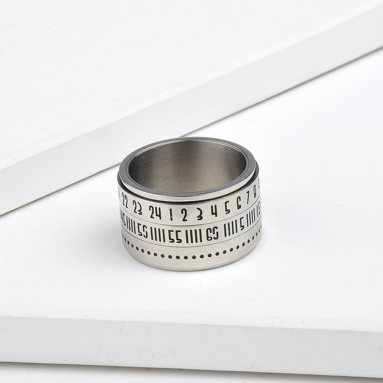 Rotating Arabic Numerals Ring