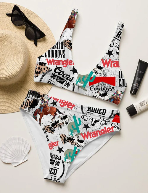 Western Cowboy Two-Piece Bikini Set