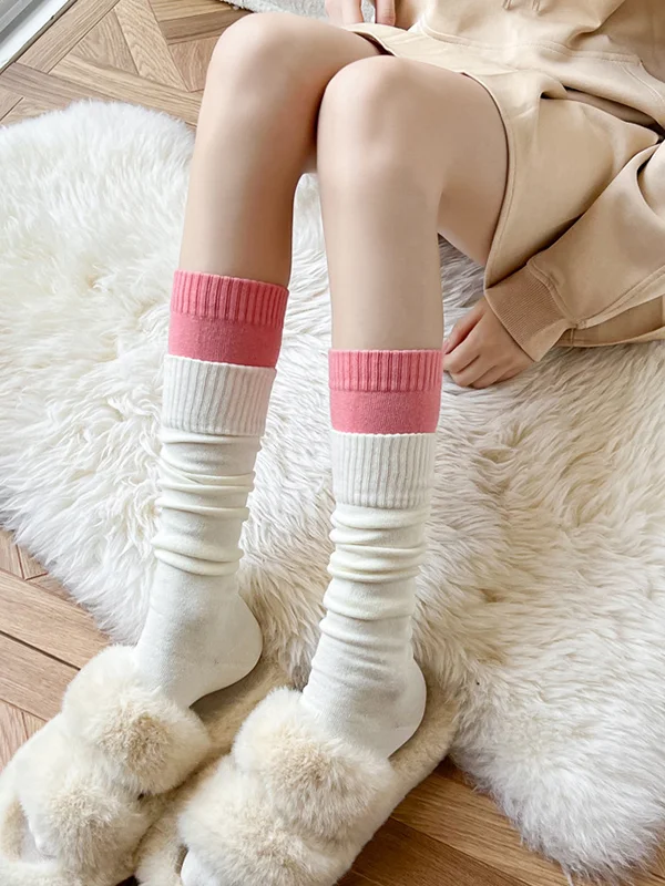 Fashion Contrast Color Socks Accessories