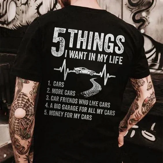 5 Things I Want In My Life Printed Men's T-shirt - Devcarry