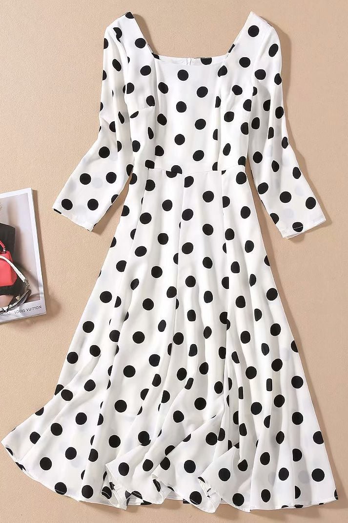 Kate Middleton's Square Polka Dot Print Dress - Life is Beautiful for You - SheChoic