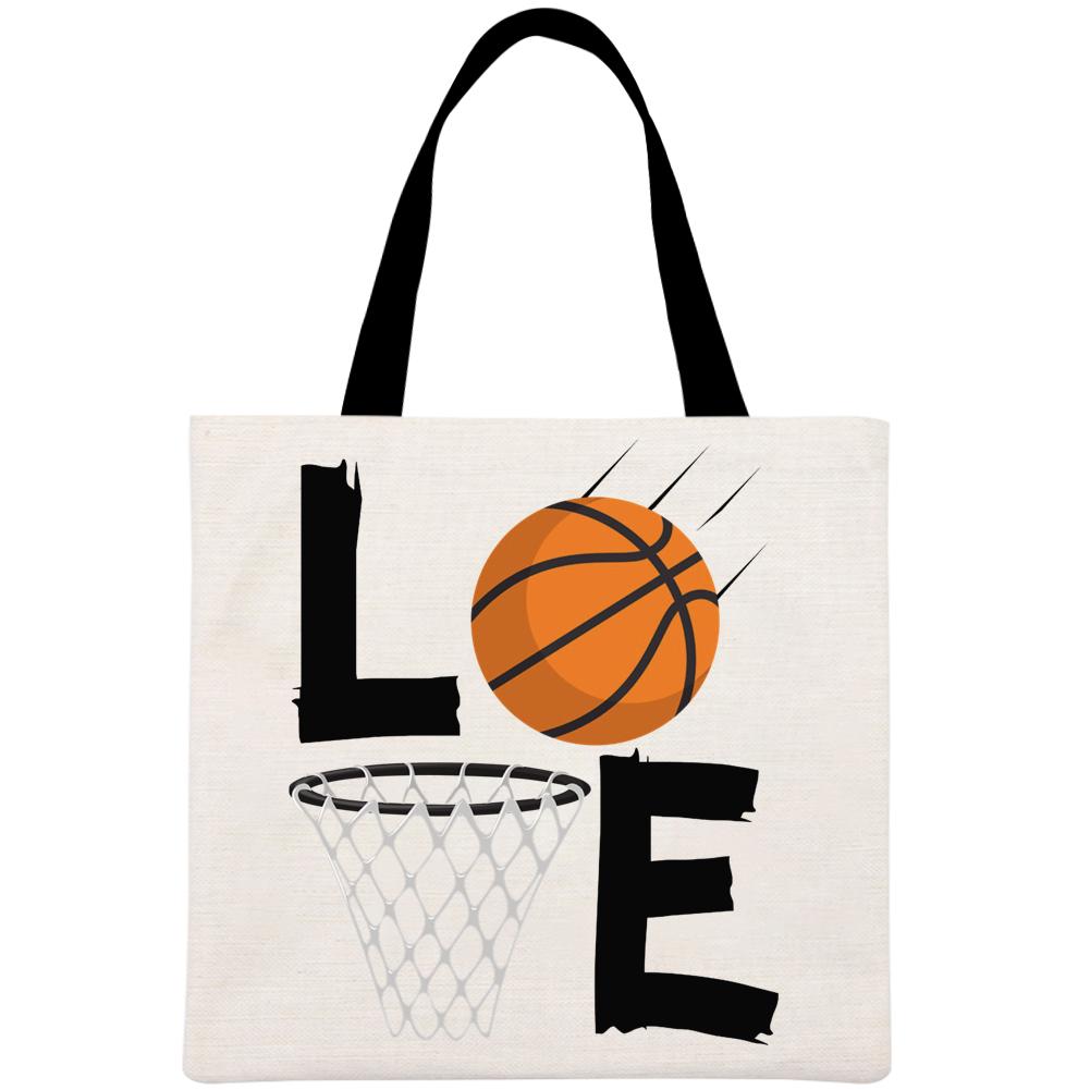 Love Basketball Printed Linen Bag-Guru-buzz