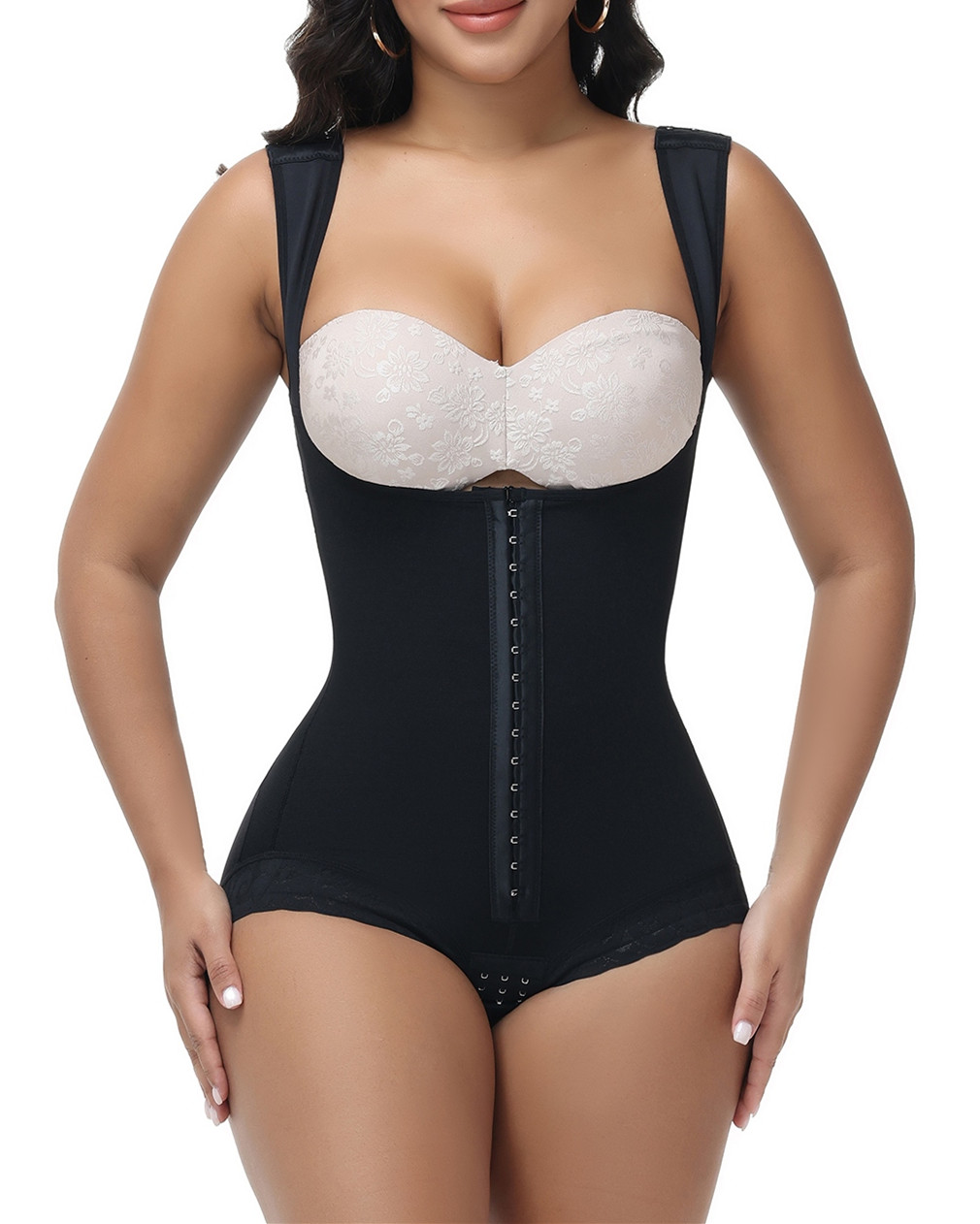 2026 CurvyFaja Button Down Bodysuit Shapewear - Tummy Control Thong Bodysuit with Snap Closure