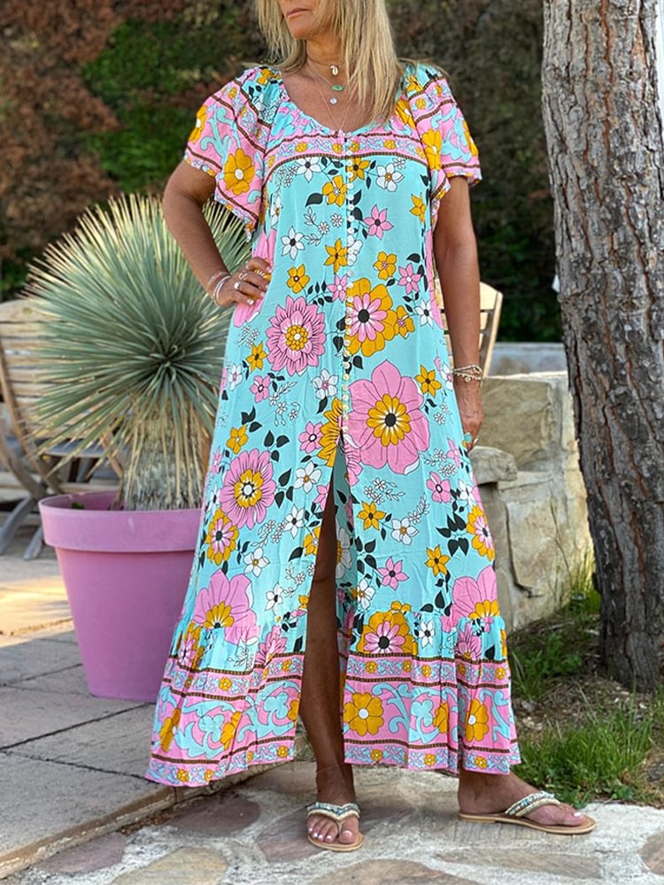 Casual Printed Loose Dress P180550303