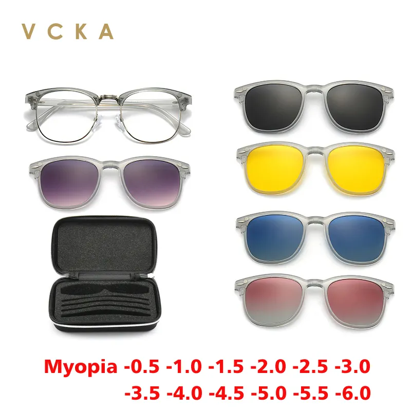 VCKA 6 In 1 Myopia Polarized Sunglasses Men Women Clip Magnet ...