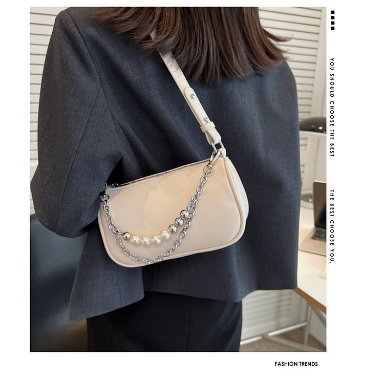 Faux Leather Zip Shoulder Bag KT220