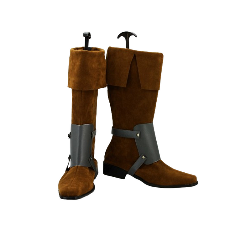 Tangled Flynn Rider Brown Shoes Boots Cosplay Halloween Carnival Props