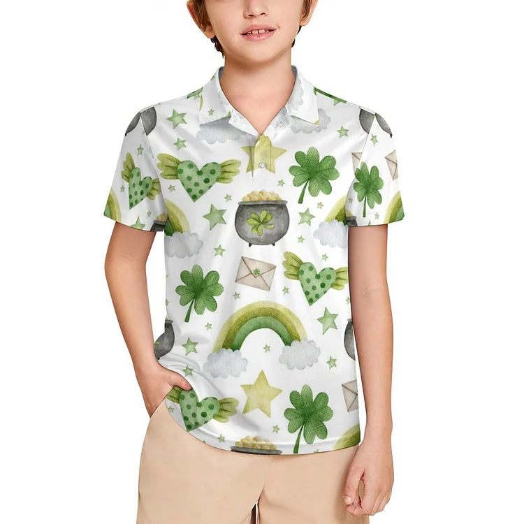 Personalized Unisex Kids All Over Print Polo Shirt