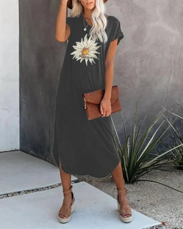 flower printed casual midi dresses p113160