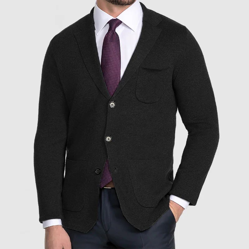 Gentleman's Lapel Knit Soft Blazer