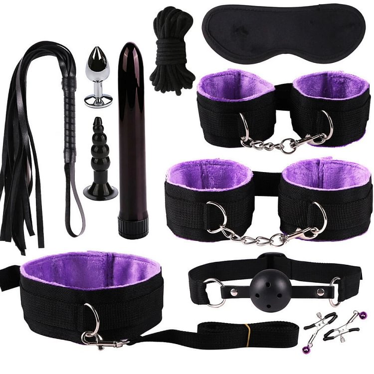 pornhint Pornhint 11X SM Sex Toys Adult BDSM Restraint Kit Bondage Anal Butt Plug Nipple Fetish US BDSM