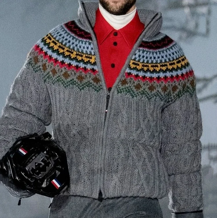 Men's Vintage Fairman Island Patchwork Aran Sweater