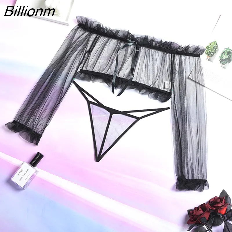 Billionm Transparent Lingerie Off Shoulder Sensual Ruffle Exotic
