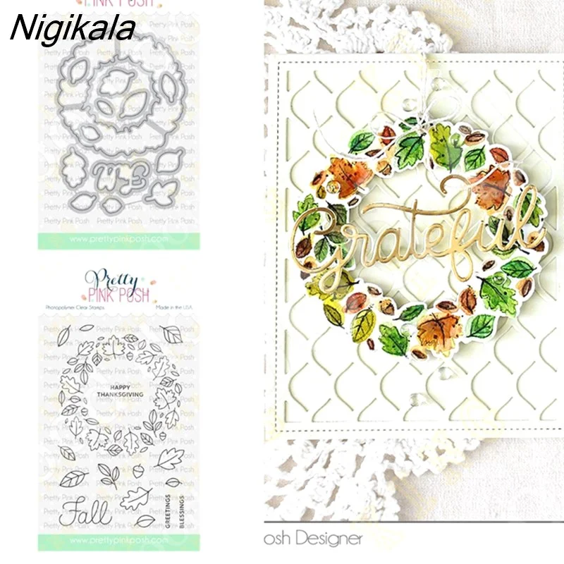Nigikala New Garland Pumpkin Cutting Dies Stamps Stencil Scrapbook Diary Decoration Embossing Template Diy Greeting Card Handmade