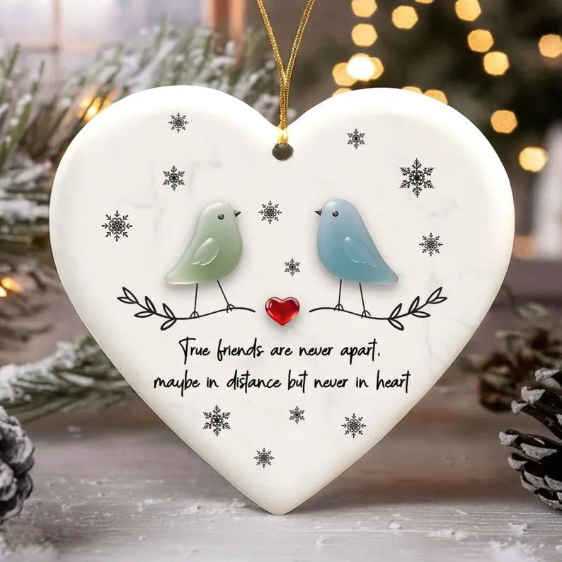 True Friends Never Apart Sea Glass Ornament - tree - Codlins