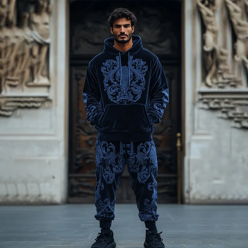 Velet Baroque Printed Two Piece Suit-inspireuse