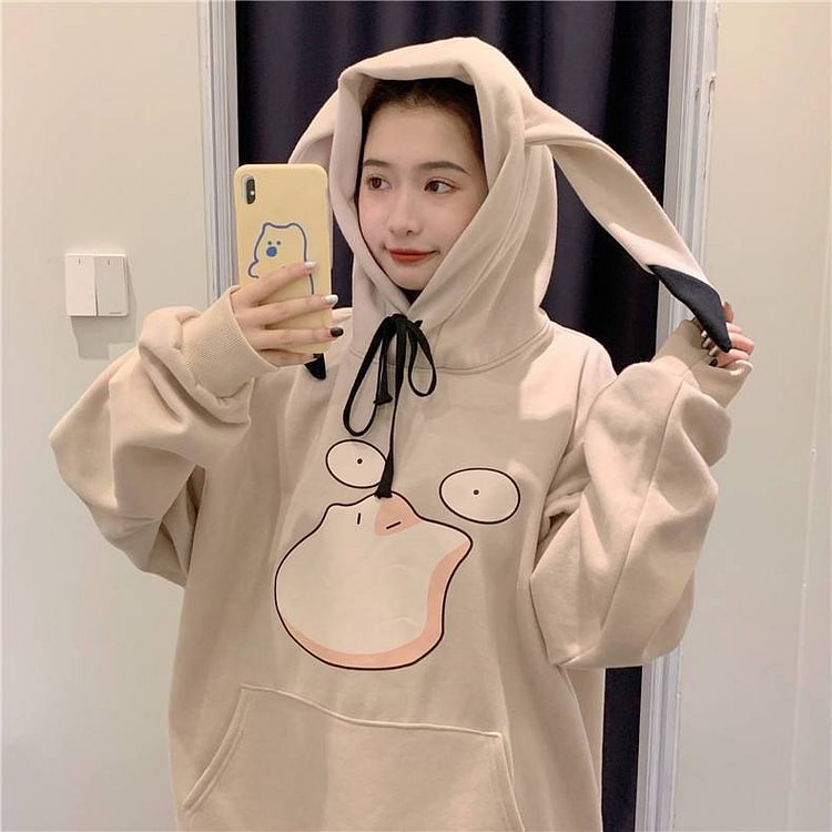 Pokemon Psyduck Kawaii Hoodie Anime Pokect Monster Harajuku Pullover Top weebmemes