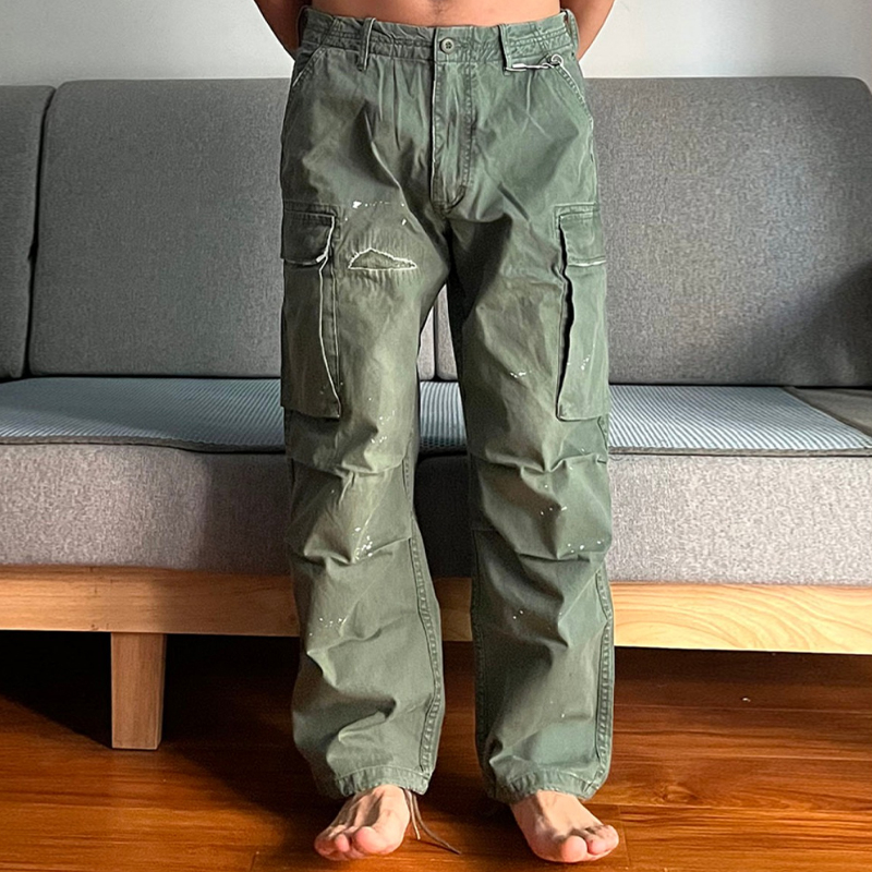 American Outdoor Heavy Batik Do Old Patch M65 Military Overalls Pants