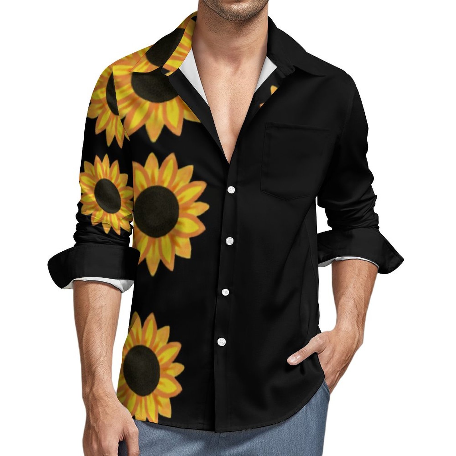 mens sunflower dress shirt Rockmount Men's Vintage Yellow Sunflower Print Western Shirt